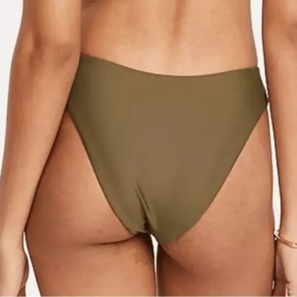 New J. Crew Green Curved Waist Cheeky Bikini Swim Bathing Suit Bottom Size 2X - Picture 3 of 9